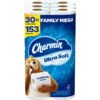 Charmin Ultra Soft Cushiony Touch Toilet Paper. 30 Family Mega Rolls = 153 Regular Rolls (Packaging May Vary)