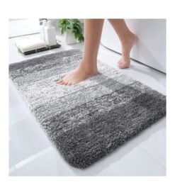 OLANLY Luxury Rug. Extra Soft and Absorbent Microfiber Rugs. Non-Slip Plush Shaggy Bath Carpet. Machine Wash Dry. Bath Mats for Bathroom Floor. Tub and Shower. 24??16. Grey