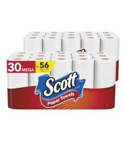 Scott Paper Towels. Choose-A-Sheet ?C 30 Mega Rolls (2 Packs of 15) = 56 Regular Rolls (102 Sheets Per Roll)