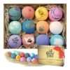 LifeAround2Angels Bath Bombs Gift Set 12 USA made Fizzies. Shea & Coco Butter Dry Skin Moisturize. Perfect for Bubble & Spa Bath. Handmade Birthday Mothers day Gifts idea For Her/Him. wife. girlfriend