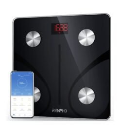 RENPHO Smart Scale for Body Weight. Digital Bathroom Scale BMI Weighing Bluetooth Body Fat Scale. Body Composition Monitor Health Analyzer with Smartphone App. 400 lbs ?C Black Elis 1